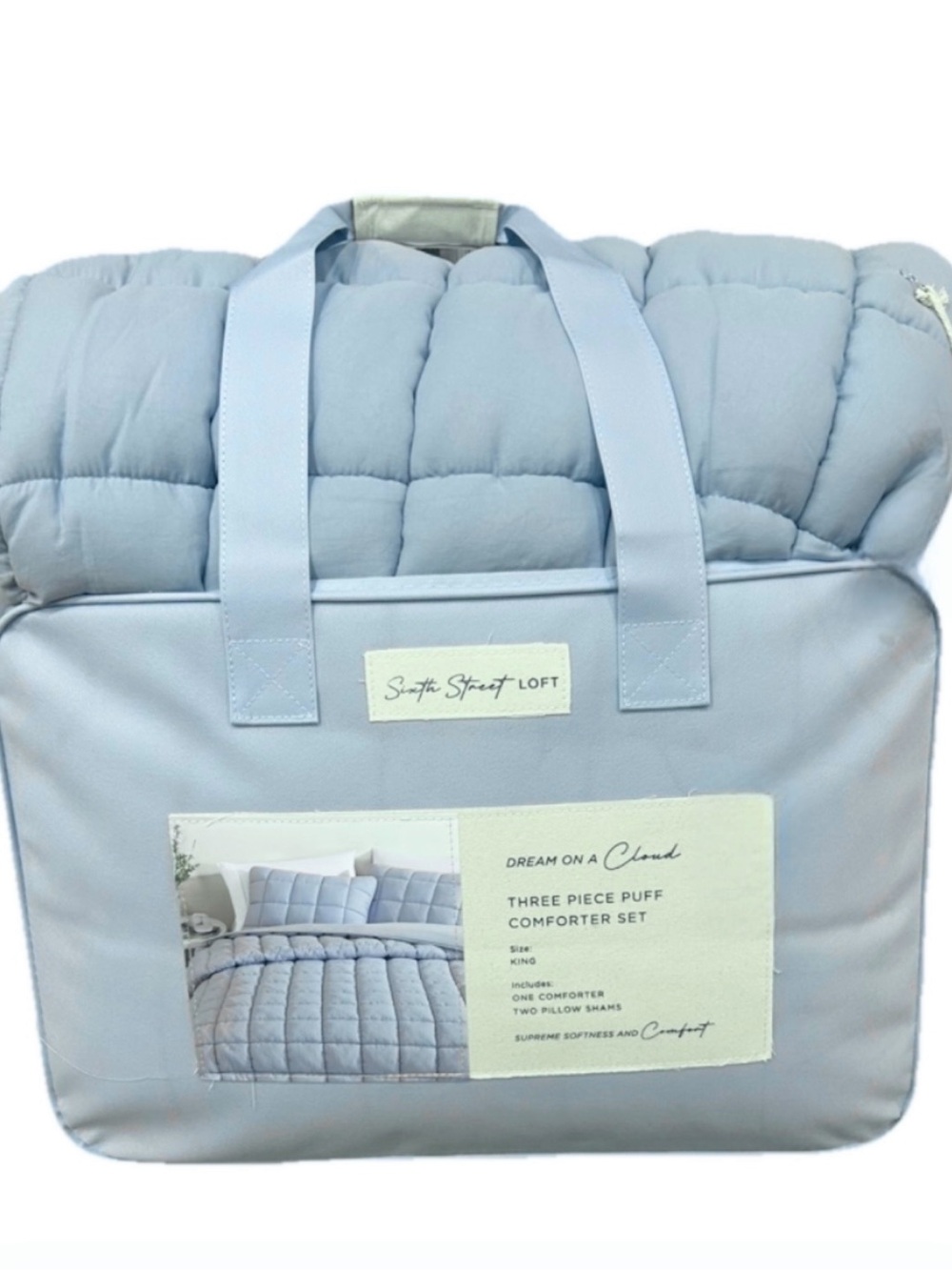 Sixth Street Loft Sky Blue 3 Piece King Comforter Set 104”x90”